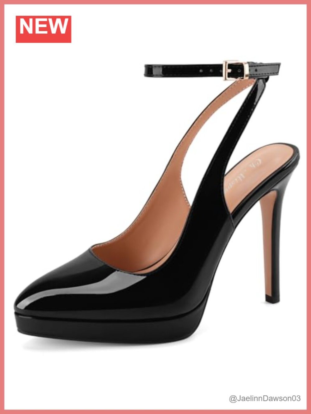 Women's 5 Inch Stiletto Platform Pumps Patent Leather Slingback Heels
